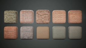 【UE】砖墙01 - 扫描式摄影测量材质  Brick Walls 01 - Scanned Photogrammetry Materials