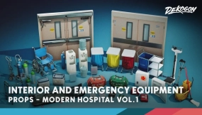 【UE】医院道具集 VOL.1 - 室内与急救设备  Hospital Props VOL.1 - Interior & Emergency Equipment