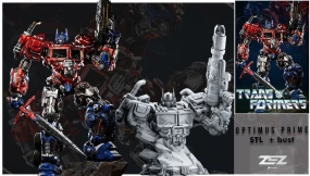 《变形金刚》擎天柱雕塑与半身像3D打印模型  ZEZ Studios – Optimus Sculpture and Bust