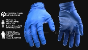 【UE5.3】手术手套 超写实数字人 3D模型 147 - MH与UE5骨骼系统 - 已绑定  Surgery Gloves Metahuman 3D model 147 - MH & UE5 Skeletons - Rigged