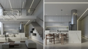 场景：现代loft客厅-Scene- Modern Living Room Loft