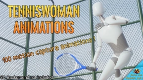 【UE5.0】网球女运动员动画（动态捕捉#01 第1卷）  Tenniswoman animations (Motion Cast#01 Vol.1)