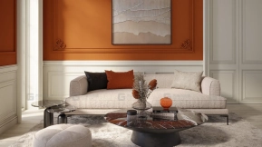 场景-现代经典客厅-暖色调 - Scene- Modern Classic Living Room – Warm Tones