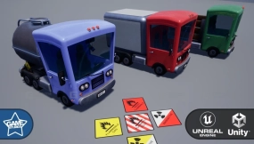 【UE】风格化卡车包（可驾驶卡车）  Stylized Truck Pack (Drivable Truck)
