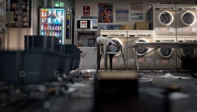 自助洗衣房场景 Japanese Laundry Room