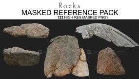 123 张岩石参考图片 Masked Reference Pack - Rocks