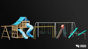 【UE】游乐场设备合VOL.2（游乐场设备秋千滑梯攀爬3D模型） Playground Equipment VOL.2 ( Playground Equipment Swings Slides Climbing 3D )