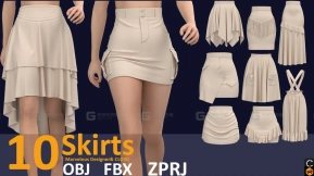 10件女式短裙长裙裙子 skirt
