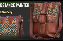 Substance3D Painter ！制作皮革材料和刺绣 I 刺绣！