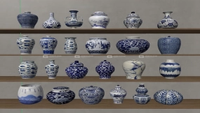 24款中式青花瓷瓶3D模型