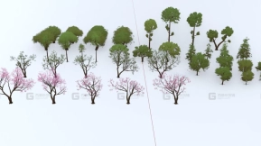 吉普力风格树木插件资产预设包Stylized Trees And Plants Tree Library Flora Paint Ghibli Style Tree Plugin Asset Preset Pack Stylized Trees And Plants Tree Library Flora Paint