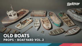 【UE】船厂码头老旧木船VOL.2  Boatyard VOL.2  Old Boats (Nanite)