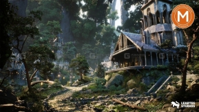 【UE】精灵森林城市环境巨量包  Elvish  Elven City in Forest Environment Megapack 