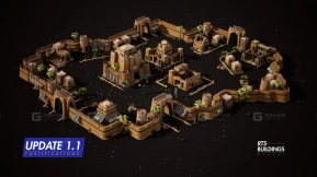 【UE】即时战略建筑沙漠主题复古建筑城堡 RTS Buildings - Desert