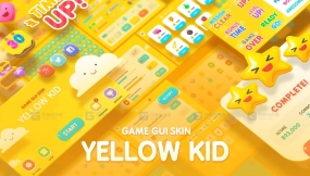 【UE】黄色可爱卡通UI界面图标元素 GUI Yellow Kid