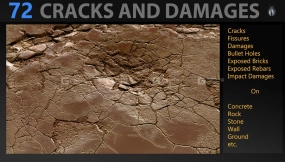 破损裂纹灰度贴图素材 Cracks And Damages 4K Brushes and Alpha Pack
