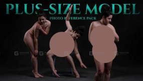 艺术家专用大码肥胖裸体模特照片参考包 1124张JPEG图像 Plus-Size Naked Model Photo Reference Pack For Artists 1124 JPEGs