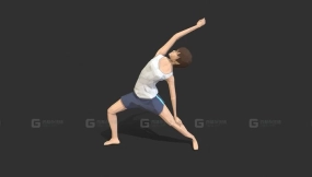 瑜伽反向战士式 Yoga Reverse Warrior Exercise
