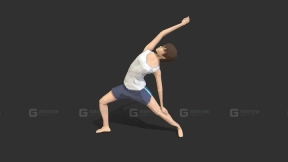 瑜伽反向战士式 Yoga Reverse Warrior Exercise
