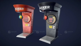 风格化拳击机 - 低多边形 Stylized Punching Boxing Machine - Low Poly
