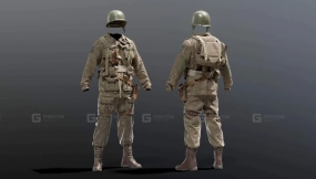 写实二战士兵服装迷彩作战模型 SOLDIER WWII USA 3D model