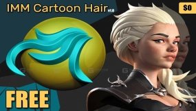 卡通风格化手办角色头发笔刷 IMM Cartoon Hair Brush for Zbrush - Stylized Strands
