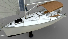 小型白色帆船游艇 Small Sail Yacht White