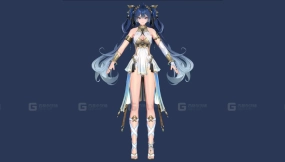 Iuno - 呼啸山茶二次元角色模型blender角色模型4