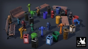 【UE】狂暴熊街景道具 01  Raginbear StreetProps 01