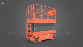 剪叉式升降平台低模 Scissor Lift Platform - Low-poly 3D model