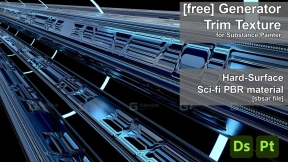 硬表面纹理油漆破损污垢生成器 Trim Sheet generator hard-surface texture. For Substance Painter