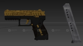 豪华战斗手枪 - Combat Pistol luxe 3D model-11