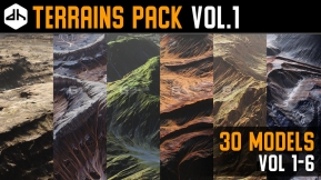 25组峡谷地形3D模型 Artstation – Terrains Pack Vol.1