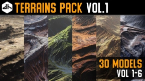 25组峡谷地形3D模型 Artstation – Terrains Pack Vol.1