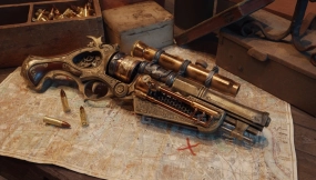 复古蒸汽朋克武器建模教程 Blender+SP+八猴  Flipped Normals – Steampunk Gun Game Asset in Blender Tutorial