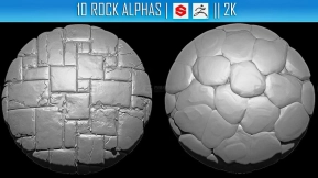 10组岩石表面砖块碎裂Alpha贴图  10 Rock Alphas