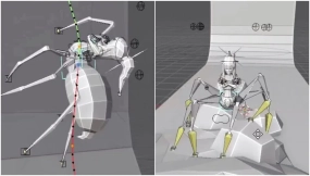 Blender免费插件Spider Walker：程序化蜘蛛行走动画工具