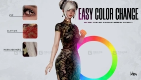 【UE】Jua Lee - 身着旗袍的女孩  Jua Lee - Girl in Cheongsam Qipao Dress