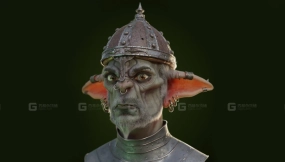 灰色兽人半身像  Grey Orc Portrait Bust
