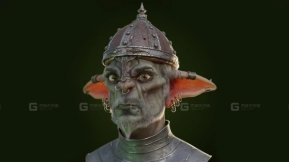 灰色兽人半身像  Grey Orc Portrait Bust