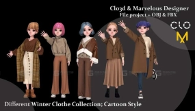 卡通冬装系列女装衬衫裙子外套 Different cartoon Winter Clothes Collection For women Vol 1 3D model