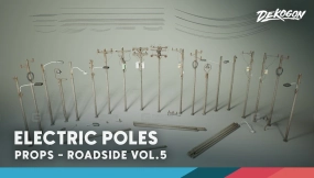 【UE5.1】路边电线杆第五卷 ROADSIDE VOL.5 - Electric Poles (Mid Poly)