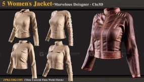 5+女士皮夹克外套 5 Women Jacket 