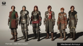 【UE】中世纪盔甲 - 元人类 - 男性 女性  Medieval Armour - Metahuman - Male Female