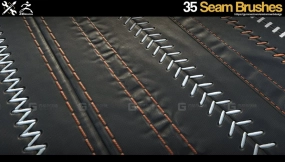 35个缝线笔刷 ZBrush - 35 SeamStitch Brushes