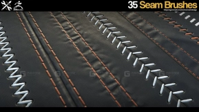 35个缝线笔刷 ZBrush - 35 SeamStitch Brushes