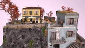 城市场景 马纳罗拉 秋季 CityScene Manarola during Fall