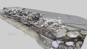 碎沥青和混凝土瓦砾 Crushed asphalt and concrete rubble