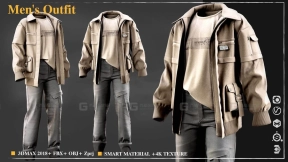 男性工装外套夹克短袖裤子 Men's Outfit-03