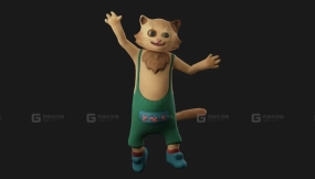 卡通趣味猫（已绑定骨骼）  Cartoon Funny Cat (Rigged)